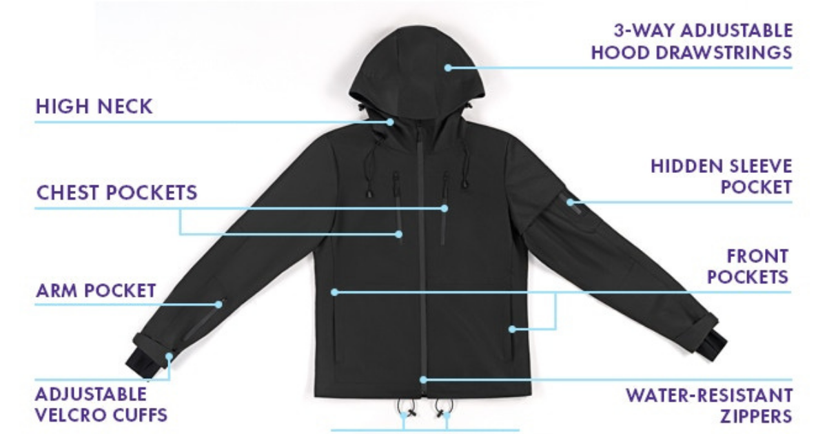 Graphene Infused Heated Jacketの特徴②10個の多彩なポケット